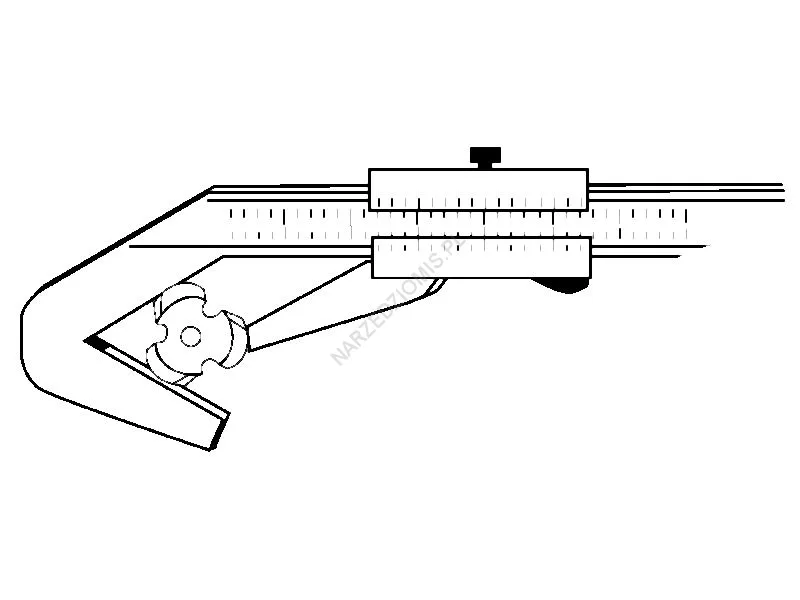 Rysunek techniczny: Suwmiarka trójpunktowa: Zakres średnic 4-45 mm, Noniusz 0,02 mm - LIMIT